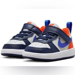 Nike Court Borough Low Recraft - Midnight Navy Team Orange - Toddler Size 4.5